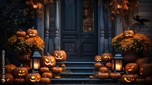 Realistic halloween background. Generative Ai