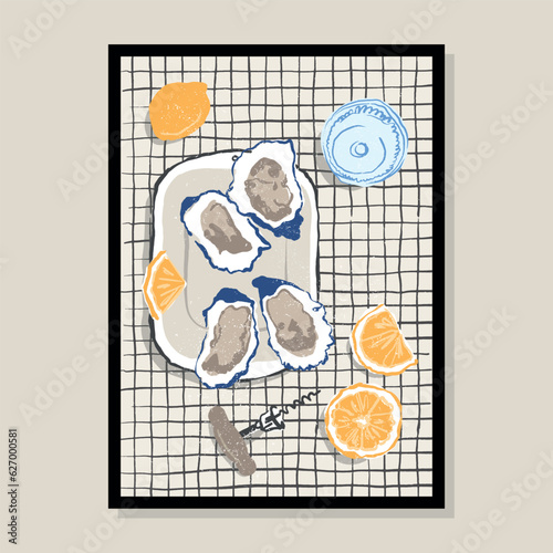 Minimalist hand drawn vector illustration. Art for postcards, branding, logo design, background.