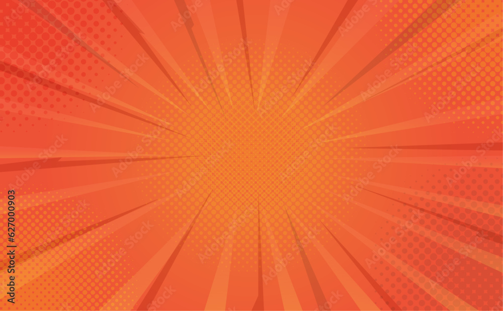 Fototapeta premium Orange Comic Background for Additional Design