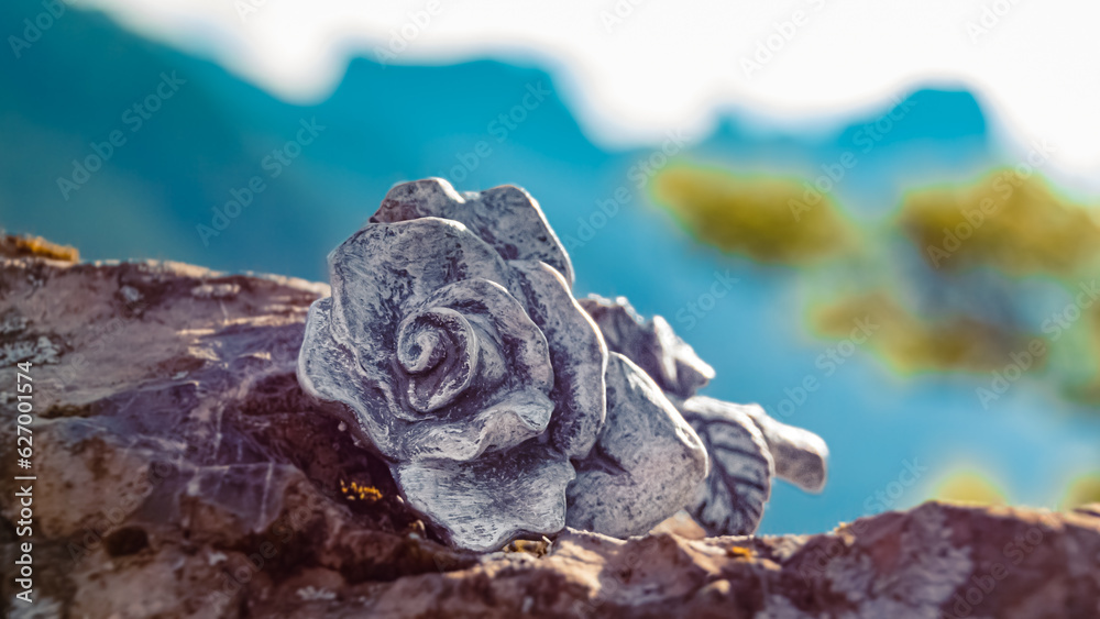 Details of a stone rose at Lake Haldensee, Tannheimer Tal valley, Reutte, Tyrol, Austria Details of a stone rose at Lake Haldensee, Tannheimer Tal valley, Reutte, Tyrol, Austria