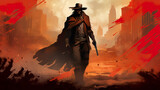 Bold Gunslinger: Wild West Action with Striking Graphic Elements