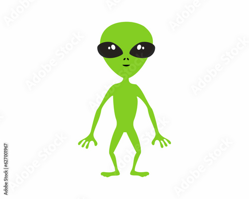 Green Alien cartoon character 