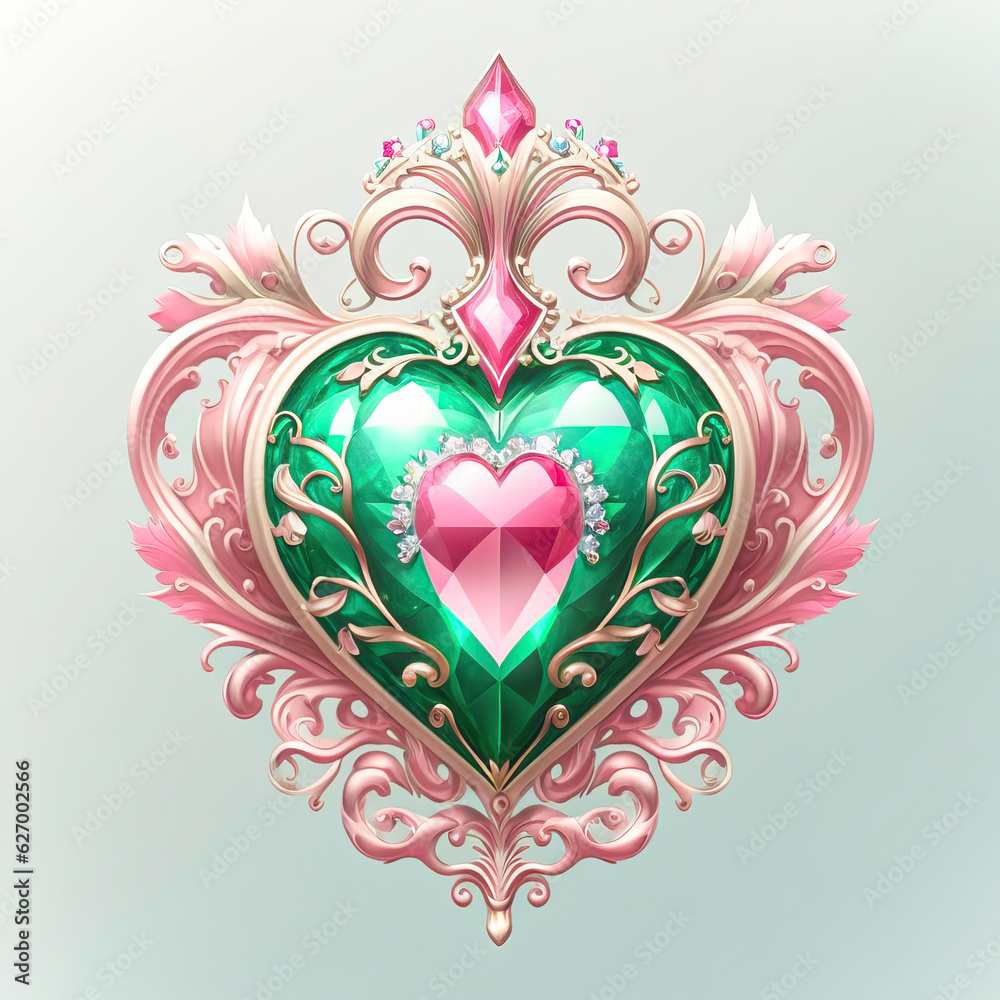 Royal Heart Crest,3D render modeling,Game Icons Royal Heart Crest,3D render modeling,Game Icons
