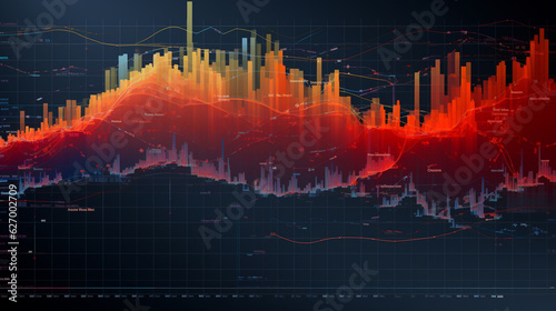 Develop a visually striking heatmap that represents the trading volume and price movements of forex pairs across different timeframes. Generative AI photo