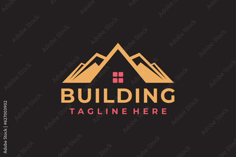 Luxury building real estate logo vector