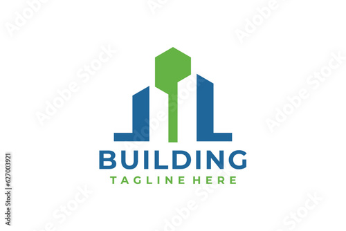 Business real estate building logo vector