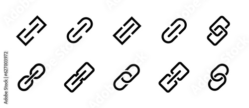 Link icon. URL internet link webpage icon. Hyperlink URL icon collection. Webpage  internet link icons. EPS 10