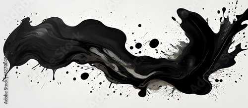 abstract black ink splatter  splotch  blots  smudges  inkblot  splashes on white background