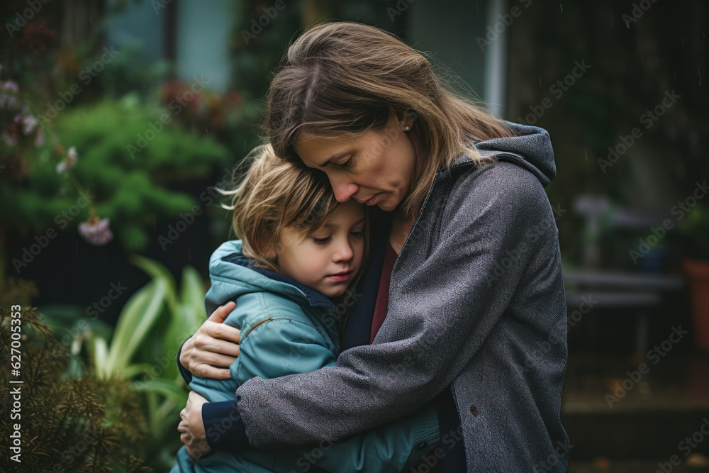 Fototapeta premium parent comforting a child