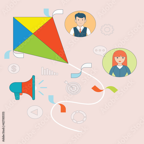 linear flat businessman driving money  paying bills  growing income goal achievement  marketing business concept problem solver get solution to overcome difficulty.
