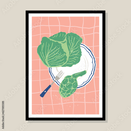 Minimalist hand drawn vector illustration. Art for postcards, branding, logo design, background.