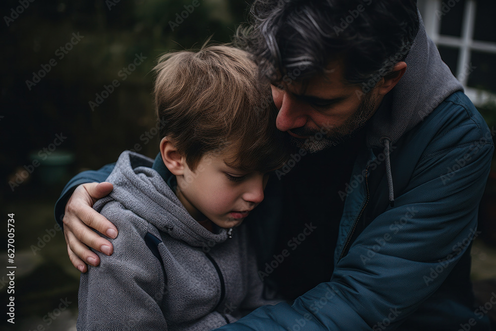 parent comforting a child