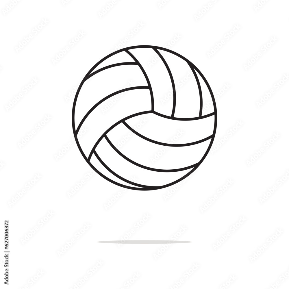 Volley ball icon vector and symbol isolated on white background.