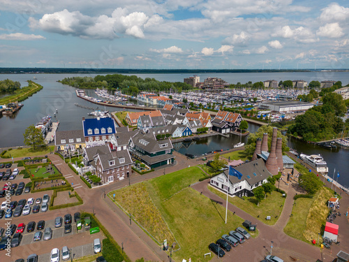 Aerial drone photo of the dutch town Huizen in Utrecht © robin