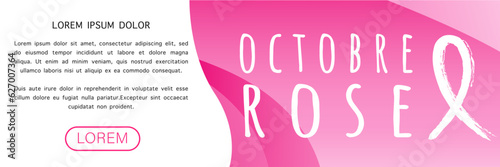 Octobre rose avec ruban - Bannière web