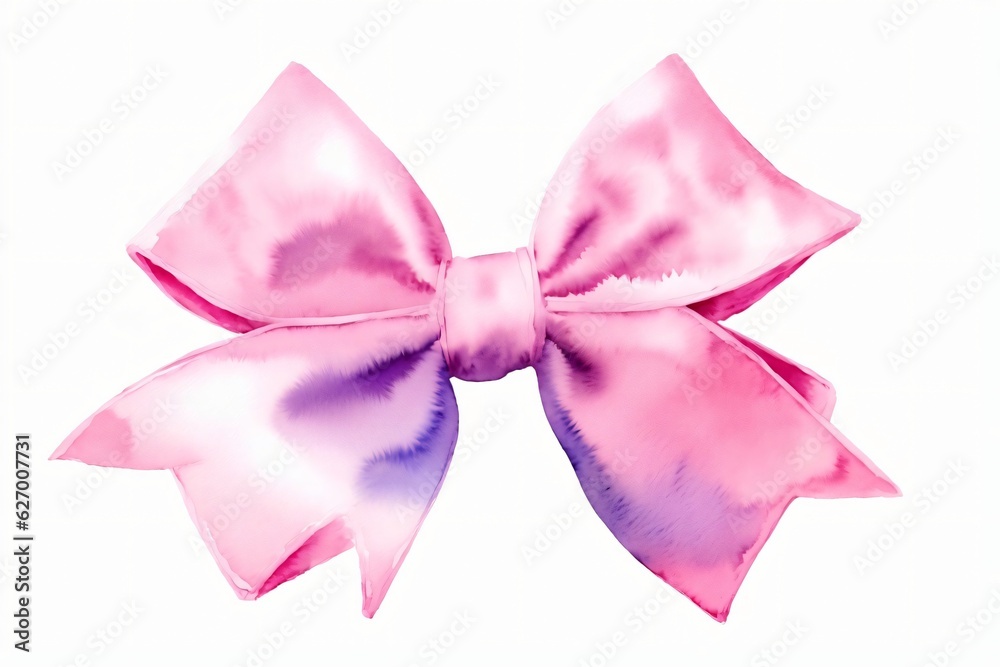 A Pink And Purple Bow On A White Background