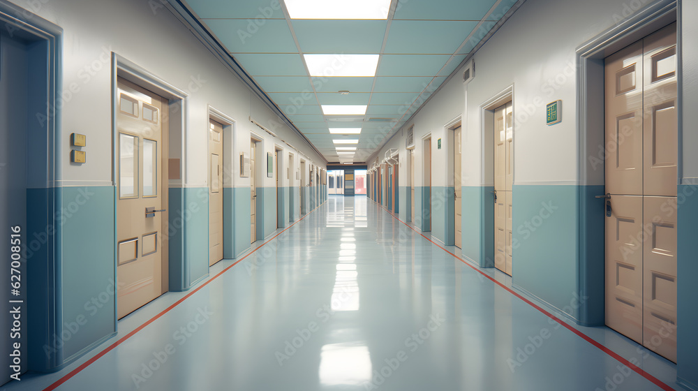 Fototapeta premium School corridor, photographed at a quality private elementary school