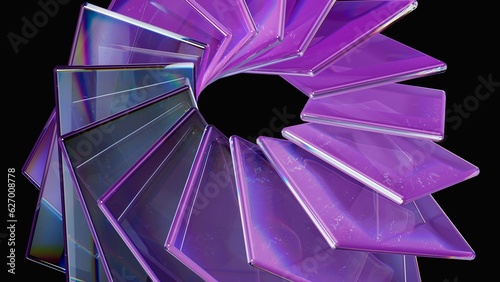 Obraz na płótnie Futuristic background illustration with violet glass shapes. Abstract 3d background w salonie