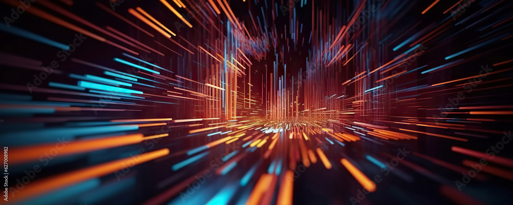 Abstract digital background. Data universe illustration. Ideal for depicting network abilities, technological processes, digital storages, science, education, etc.