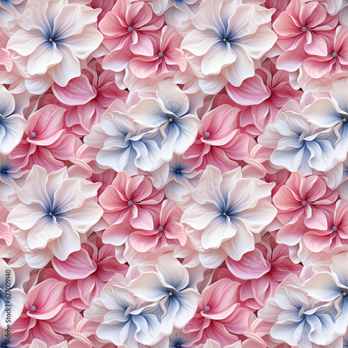 Seamless pattern with 3D flowers. Floral background design for cosmetics  perfume  beauty products. Can be used for greeting card  wedding invitation  craft paper