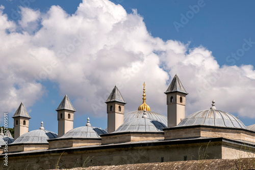 The Sultanahmed Medrasah chimneys at Fatih, Istanbul photo