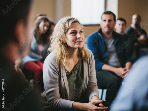 Obraz na płótnie person attending a mental health seminar or workshop.
w salonie
