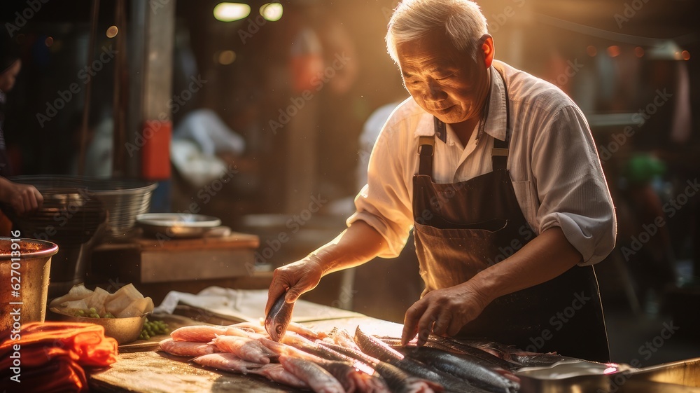 Japanese fish seller