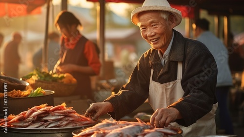 Japanese fish seller