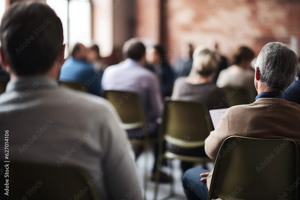 Obraz premium person attending a mental health seminar or workshop. 