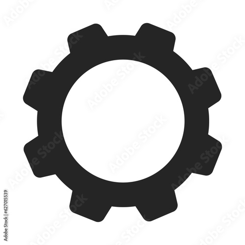 Single gear flat monochrome isolated vector object. Mechanical cogwheel. Cog technology. Editable black and white line art drawing. Simple outline spot illustration for web graphic design