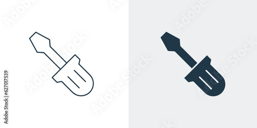 Screwdriver icon illustration. Screw driver Creative Icon outline Vector