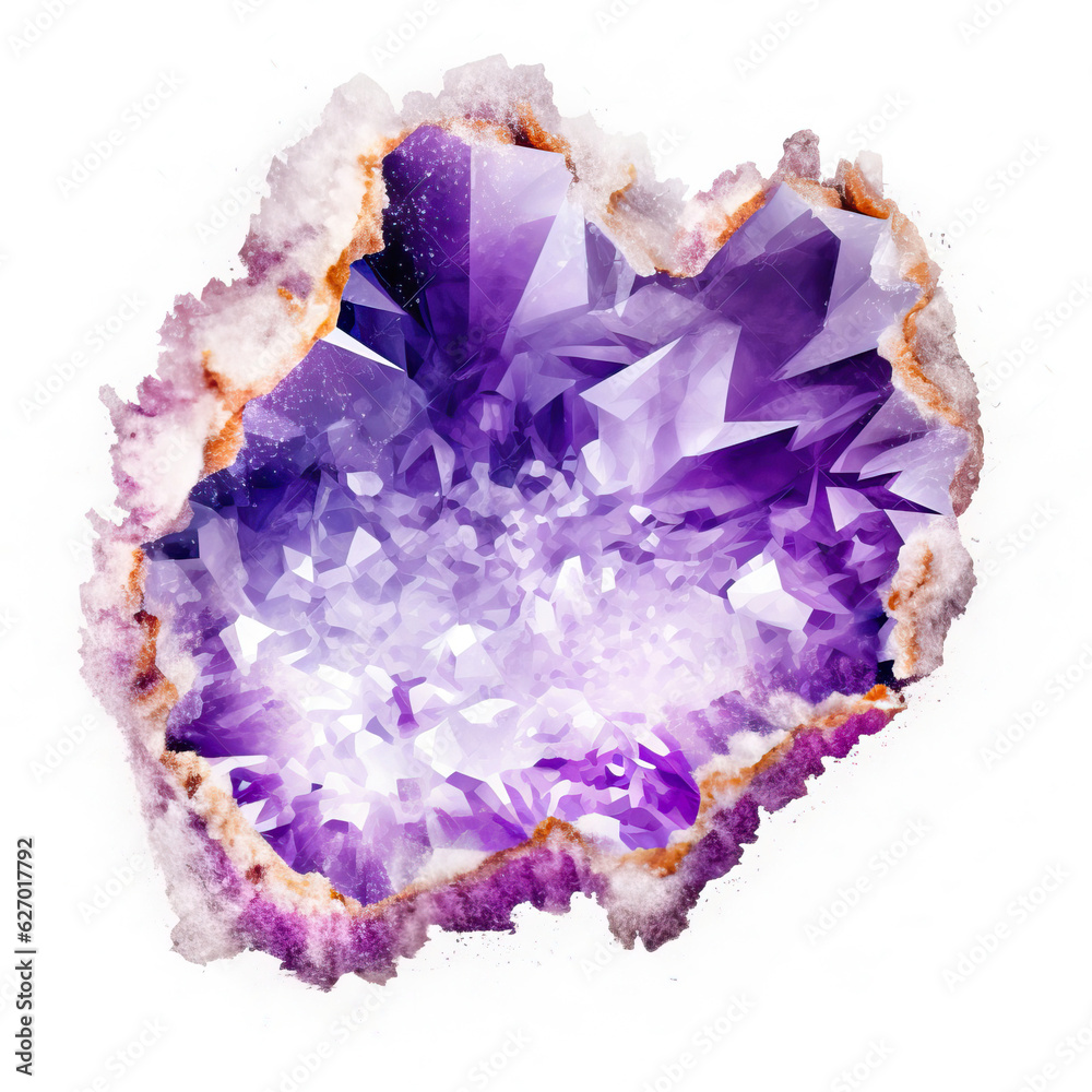 amethyst on a white background,Purple Amethyst Crystal Cluster in Bloom amethyst on a white background,Purple Amethyst Crystal Cluster in Bloom