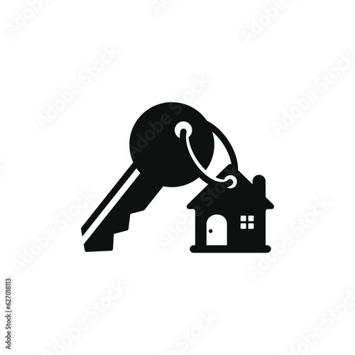 Key house icon isolated on white background