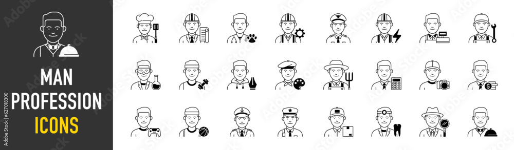 Set of glyph professions web icons. Filled icon such as musician, lawyer, stewardess, plumber, cricket player, programmer, orthodontist, dj. Vector illustration.
Set of glyph professions web icons. Filled icon such as musician, lawyer, stewardess, plumber, cricket player, programmer, orthodontist, dj. Vector illustration.