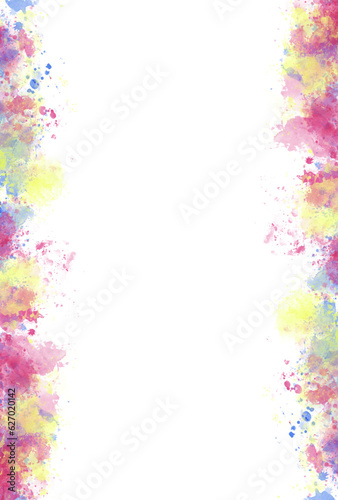 Abstract splash brush watercolor frame border decoration