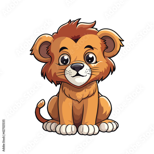 Adorable lion Animated Cartoon Character