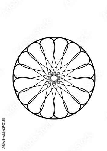 Rosette in form einer sternförmigen blüte mit einer vielzahl sich teilweise überlappenden blütenblättern