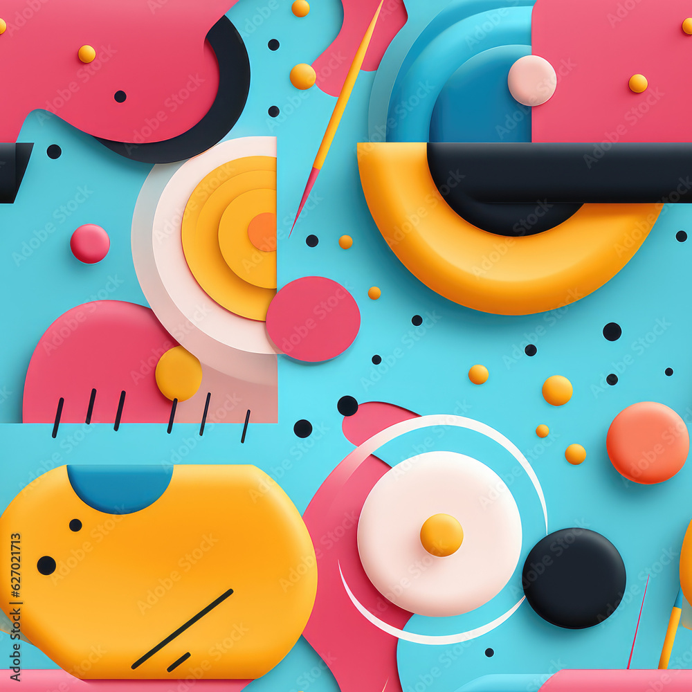 Obraz premium Colorful abstract 3d seamless repeat futuristic pattern 