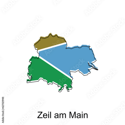 Zeil Am Main map  detailed outline colorful regions of the German country. Vector illustration template design