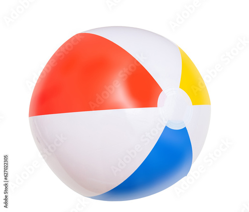 Colorful beach ball isolated on transparent background  PNG  Summer vacations
