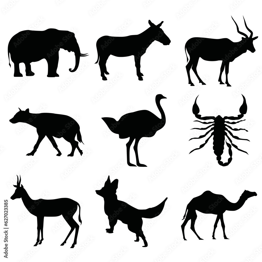 Animals logos collection. Animal logo set. Isolated on White background