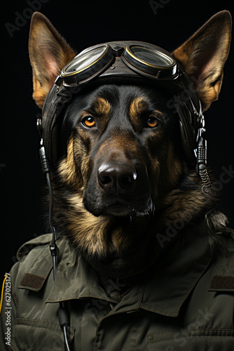 german shepherd portrait, Generative AI
