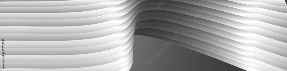 Monochrome cover design, abstract background. Wavy silver parallel gradient lines, ribbons, silk. Black and white with shades of gray banner, poster. eps vector Monochrome cover design, abstract background. Wavy silver parallel gradient lines, ribbons, silk. Black and white with shades of gray banner, poster. eps vector