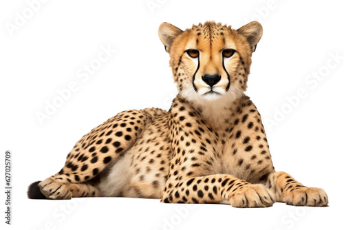 Fototapet cheetah isolated on white background