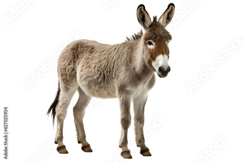 view of a donkey isolated on white backgorund