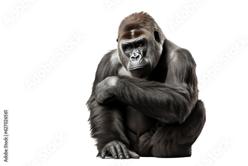 black gorilla on white background