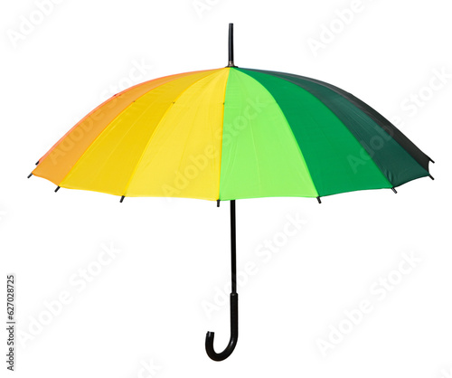 Colorful umbrella isolated on transparent background, PNG, Weather Sun and rain protection. 