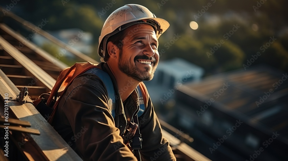 smile of Engineer man Technician Workers on High Steel Platform, smile of Engineer man Technician Workers on High Steel Platform,