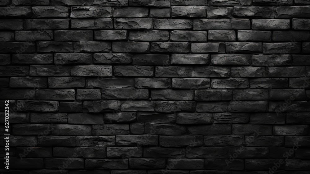 black brick wall background or wallpaper