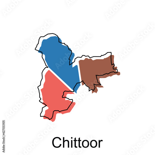 Map of Chittoor modern geometric illustration, map of India country vector design template photo